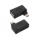 OTG Micro USB adaptér čierny, lomený