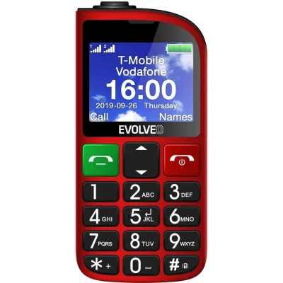 Evolveo EasyPhone FM, Red + nabíjací stojan - SK distribúcia