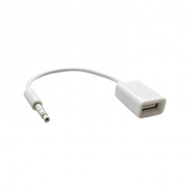 Biela 3.5mm AUX na USB samicu redukcia (ECO balenie)