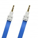 AUX modrý plochý 3m kábel 2x3.5mm jack (ECO balenie)