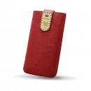 Kožené puzdro NFC RED ANT Čičmany, 4XL, červené, zdobené drievkom