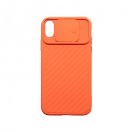 iPhone XR oranžové plastové puzdro, window
