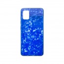 Samsung Galaxy A51 modré sklenené plastové puzdro, Marble Glass