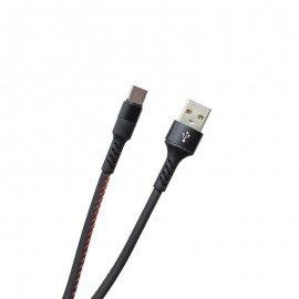 Dátový kábel USB-C čierny, 2A, 1 m, TPU