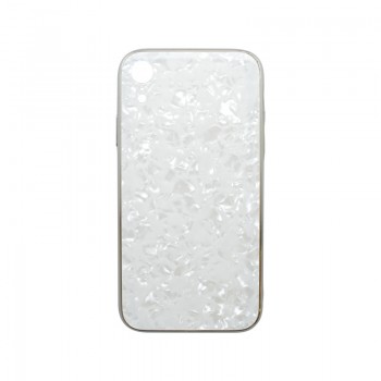 Puzdro Marble Glass iPhone XR biele
