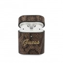 Guess puzdro na Apple AirPods, Python Collection, hnedá