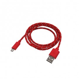Dátový kábel micro USB textilný, červený