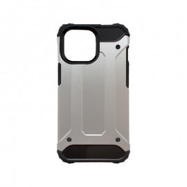 mobilNET plastové puzdro iPhone 13 Pro Max, strieborné, Military 