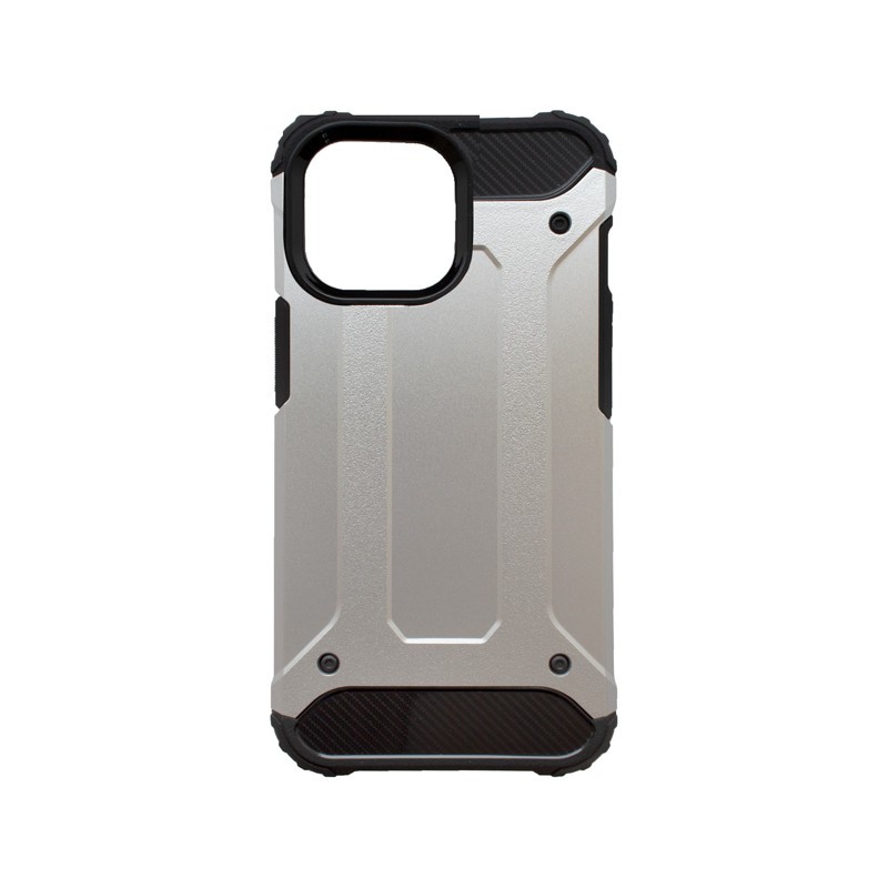 mobilNET plastové puzdro iPhone 13 Pro Max, strieborné, Military 