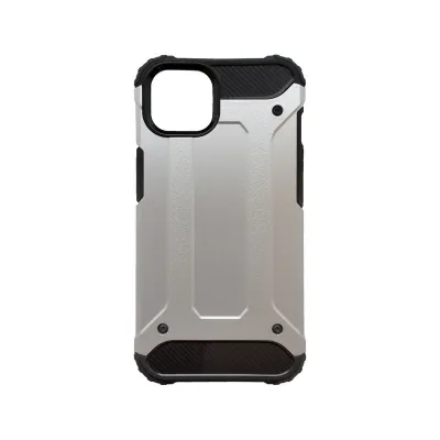 mobilNET plastové puzdro iPhone 13, strieborné, Military 
