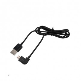 Micro USB čierny lomený 90st kábel