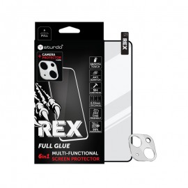 Sturdo Rex protective glass + Camera protection iPhone 13 Mini, čierne, 6v1  