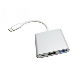 USB-C adaptér HDMI, USB, USB-C, strieborný