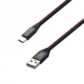 mobilNET nabíjací kábel USB - Type C 2A, Eko balenie, (TPU) 2M, čierny