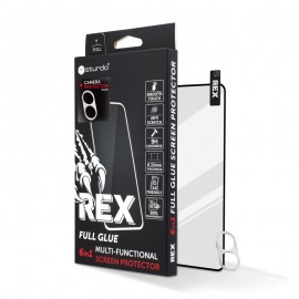 Sturdo Rex protective glass + Camera protection Motorola Edge 20 Lite, čierne, FULL GLUE 6v1 