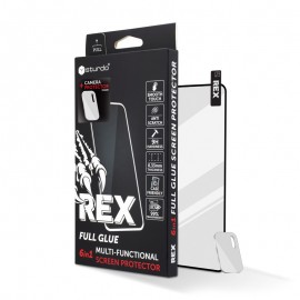 Sturdo Rex protective glass + Camera protection Xiaomi Poco M3 Pro 5G, čierne, FULLGLUE 6v1 