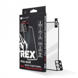 Sturdo Rex protective glass + Camera protection Samsung Galaxy A32 5G, čierne, FULL GLUE 6v1 
