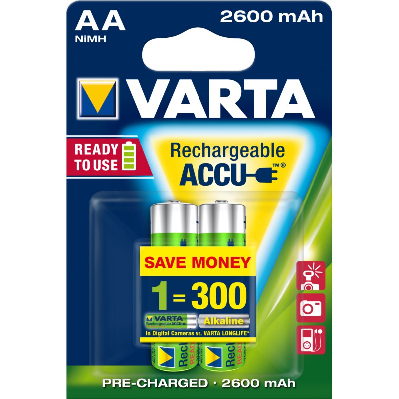 Varta Rechargeable Accu 2 AA 2600mAh R2U