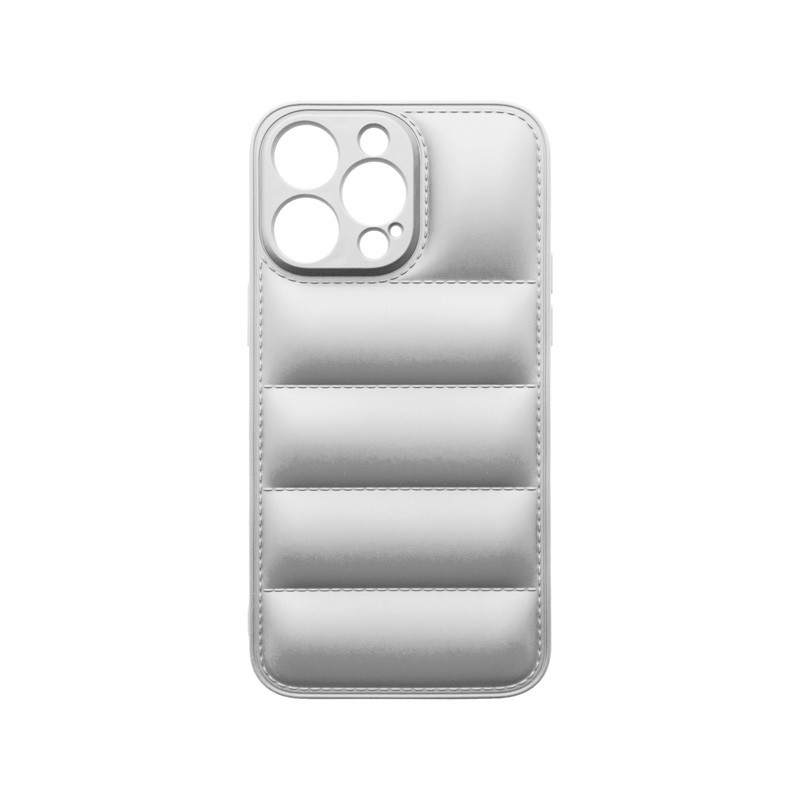 mobilNET silikónové puzdro iPhone 14 Pro Max, strieborné, Puff 