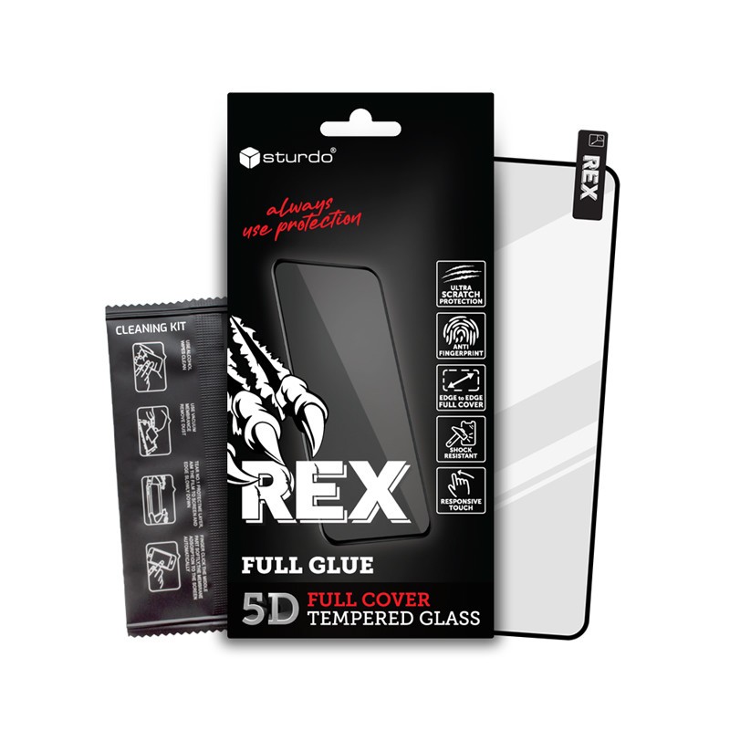 Sturdo Rex ochranné sklo Motorola Moto E32s, čierne, Full Glue 5D 