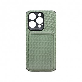 mobilNET plastové puzdro iPhone 14 Pro, zelená, MagSafe Wallet 