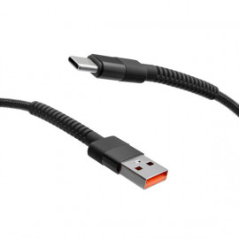 mobilNET pletený kábel USB na Type-C 2M 3A, čierny 