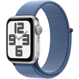 Apple Watch SE 2023 GPS 40mm púzdro zo strieborného hliníku - ľadovo modrý prevliekací športový...