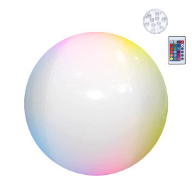 Biela nafukovacia lopta s LED RGB svetlom + ovládač
