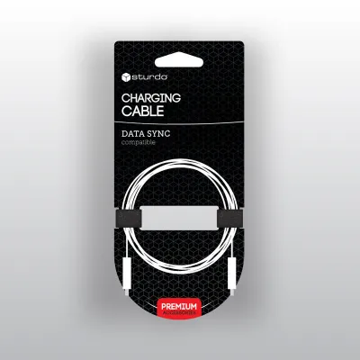 Sturdo textilný nab. kábel 2in1, 1,2m USB kábel na 2x Type-C (QC 5A+2A), červený