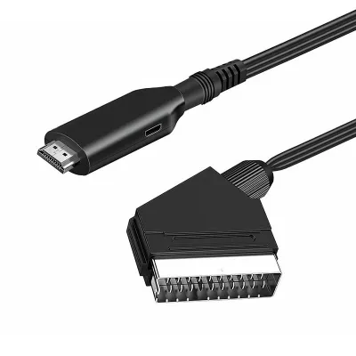 mobilNET prepojovací kábel/redukcia HDMI na SCART, 1m, čierny