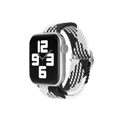 mobilNET nylonový remienok na Apple Watch, 38-41mm (S), čierno-biely