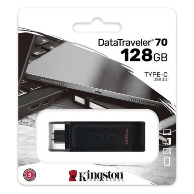 Kingston USB kľúč DT70 128GB USB-C 3.2 Gen 1, čierny