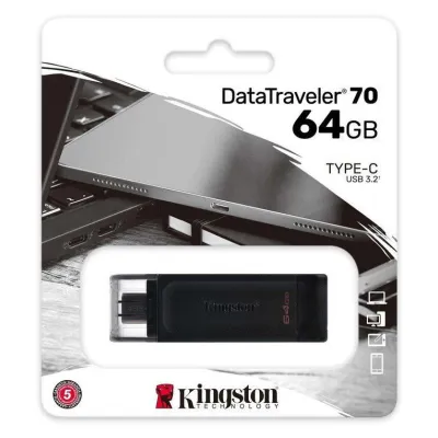 Kingston USB kľúč DT70 64GB USB-C 3.2 Gen 1, čierny
