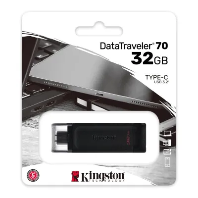 Kingston USB kľúč DT70 256GB USB-C 3.2 Gen 1, čierny