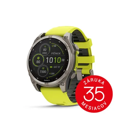 Garmin fenix 8 - 47mm, Sapphire Solar, Titanium, Yellow/Graphite band - SK Distribúcia (010-02906-21)