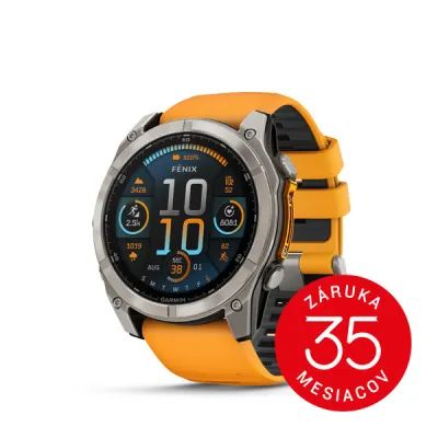 Garmin fenix 8 - 51mm, AMOLED, Sapphire, Titanium, Spark Orange/Graphite band - SK Distribúcia (010-02905-11)
