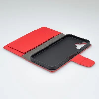 mobilNET knižkové puzdro iPhone 16, červené (Daze)