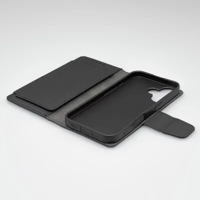 mobilNET knižkové puzdro iPhone 16 Plus, čierne (Daze)