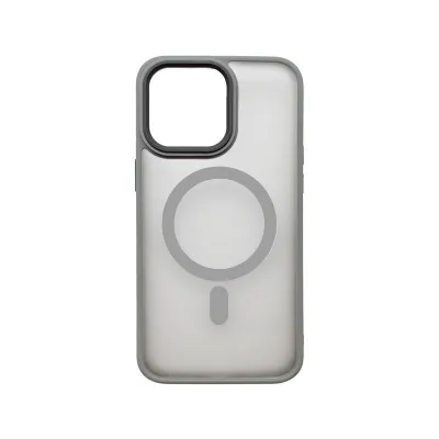 Sturdo plastové puzdro iPhone 15 Pro, sivé (Magsafe Frosted)
