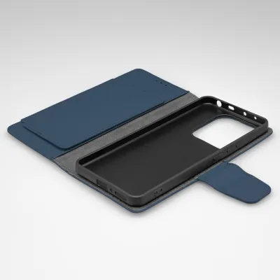 mobilNET knižkové puzdro Xiaomi Redmi Note 14 5G, tm. modrá (Daze)