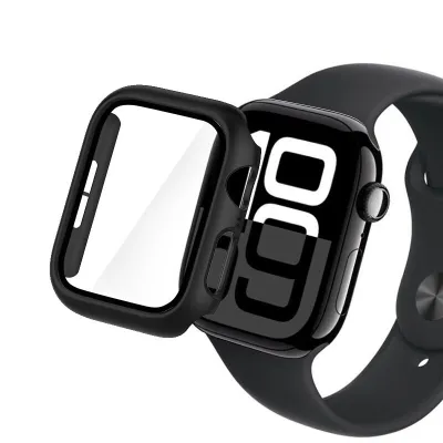 mobilNET plastový kryt s tvrdeným sklom pre Apple Watch 10, 46mm, čierny