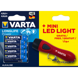 Varta High Energy 4xAA/AAA + Mini LED Light