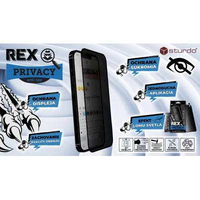 Sturdo REX ochranné sklo Samsung Galaxy S25 Edge (Privacy FULL GLUE)