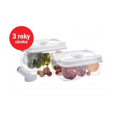 STATUS Tritan 3-dielny set veľkých vákuových dóz 178651, biela