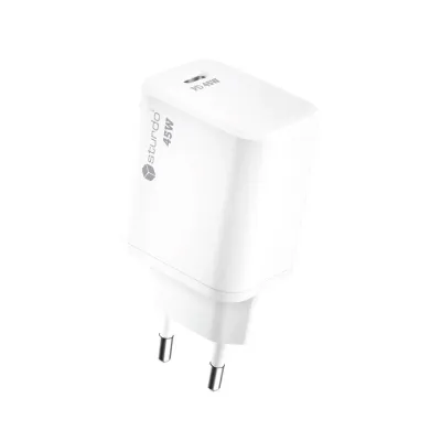 Sturdo sieťová nabíjačka Mini GaN 45W, Type-C PD, 3A, biela