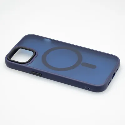 Sturdo plastové puzdro iPhone 15, modré (Magsafe Frosted)