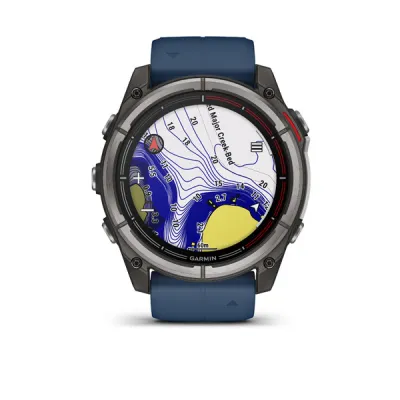 Garmin Quatix 8 - 51mm, AMOLED, Sapphire, Titanium, Captain blue band (010-02905-91)