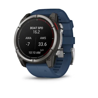 Garmin Quatix 8 - 51mm, AMOLED, Sapphire, Titanium, Captain blue band (010-02905-91)