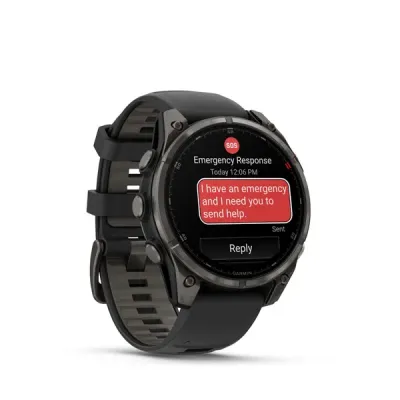 Garmin Fenix 8 Pro - 47mm, AMOLED, Sapphire, Carbon Gray DLC Titanium, Black/Pebble Gray band (010-03198-01)