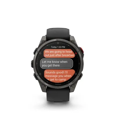 Garmin Fenix 8 Pro - 47mm, AMOLED, Sapphire, Carbon Gray DLC Titanium, Black/Pebble Gray band (010-03198-01)